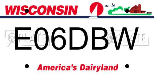E06DBW Wisconsin License Plate