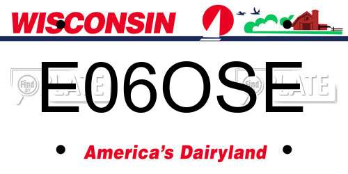 E06OSE Wisconsin License Plate