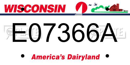 E07366A Wisconsin License Plate