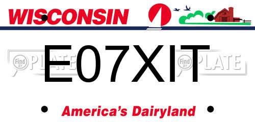 E07XIT Wisconsin License Plate