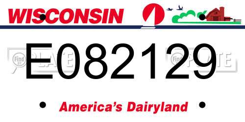 E082129 Wisconsin License Plate