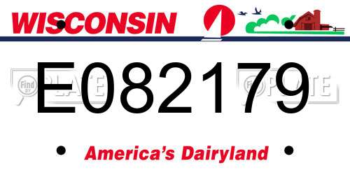 E082179 Wisconsin License Plate