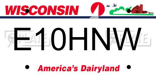 E10HNW Wisconsin License Plate
