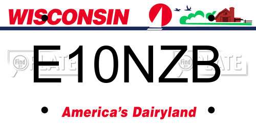 E10NZB Wisconsin License Plate