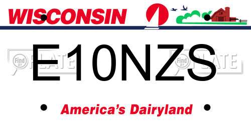 E10NZS Wisconsin License Plate