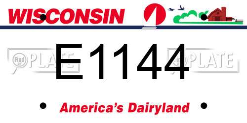 E1144 Wisconsin License Plate