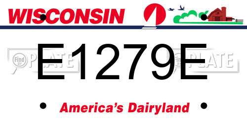 E1279E Wisconsin License Plate