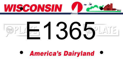 E1365 Wisconsin License Plate