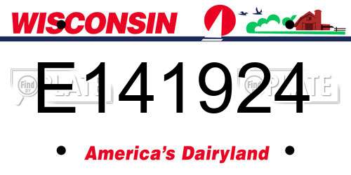 E141924 Wisconsin License Plate
