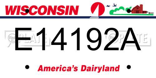 E14192A Wisconsin License Plate