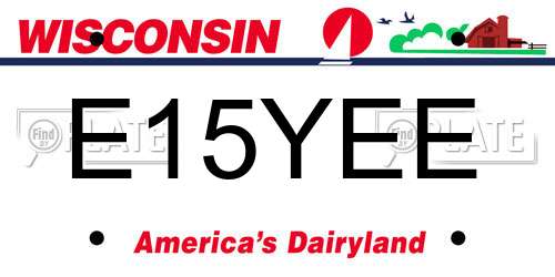 E15YEE Wisconsin License Plate