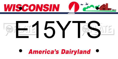 E15YTS Wisconsin License Plate