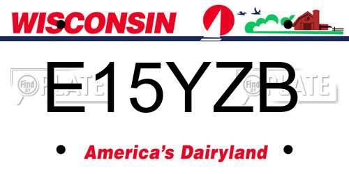 E15YZB Wisconsin License Plate