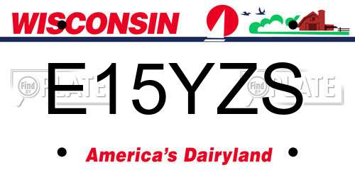 E15YZS Wisconsin License Plate
