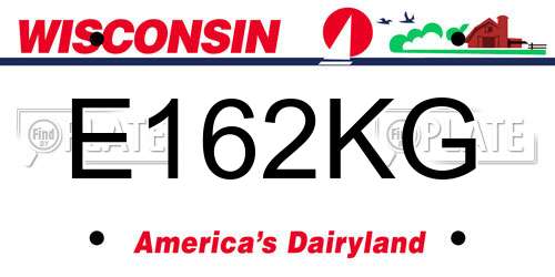 E162KG Wisconsin License Plate
