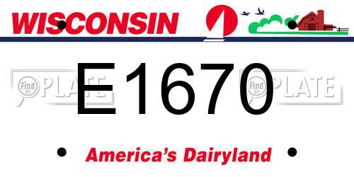 E1670 Wisconsin License Plate