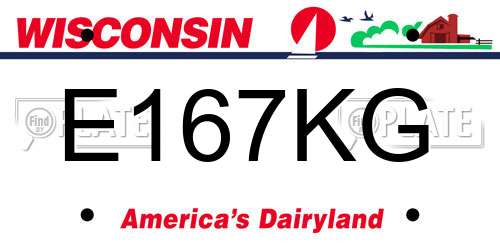 E167KG Wisconsin License Plate