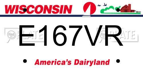 E167VR Wisconsin License Plate