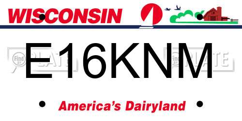 E16KNM Wisconsin License Plate