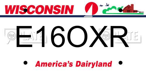 E16OXR Wisconsin License Plate
