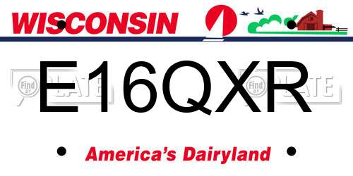 E16QXR Wisconsin License Plate