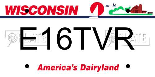 E16TVR Wisconsin License Plate