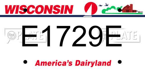 E1729E Wisconsin License Plate
