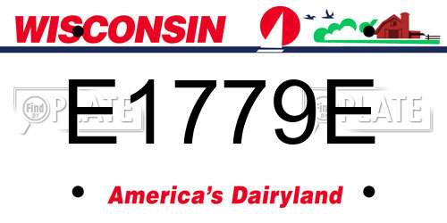 E1779E Wisconsin License Plate