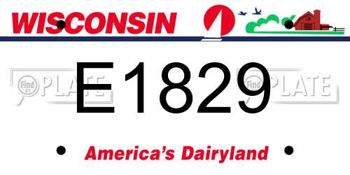 E1829 Wisconsin License Plate