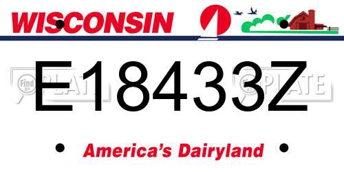 E18433Z Wisconsin License Plate