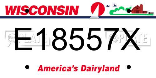 E18557X Wisconsin License Plate