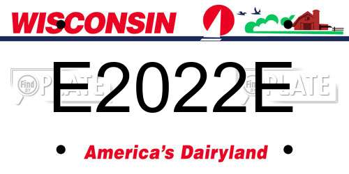 E2022E Wisconsin License Plate