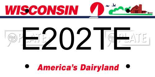 E202TE Wisconsin License Plate