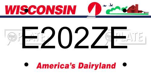 E202ZE Wisconsin License Plate