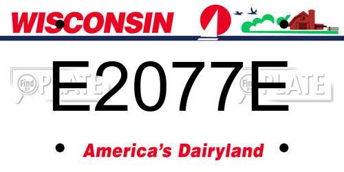 E2077E Wisconsin License Plate