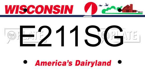 E211SG Wisconsin License Plate