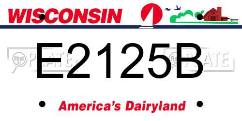 E2125B Wisconsin License Plate