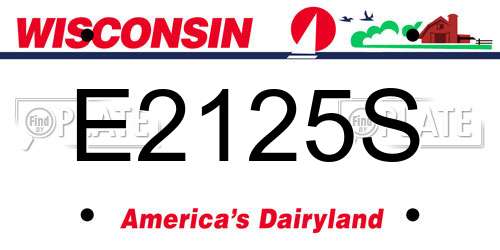 E2125S Wisconsin License Plate