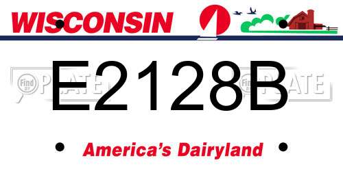 E2128B Wisconsin License Plate