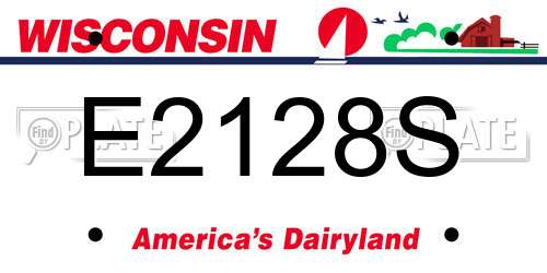 E2128S Wisconsin License Plate