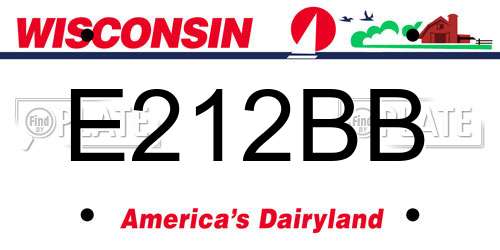 E212BB Wisconsin License Plate