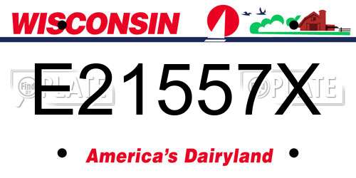 E21557X Wisconsin License Plate