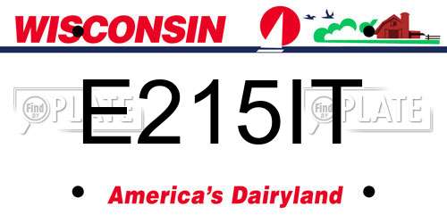 E215IT Wisconsin License Plate