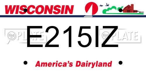 E215IZ Wisconsin License Plate