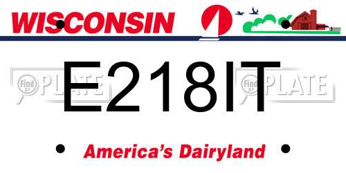 E218IT Wisconsin License Plate