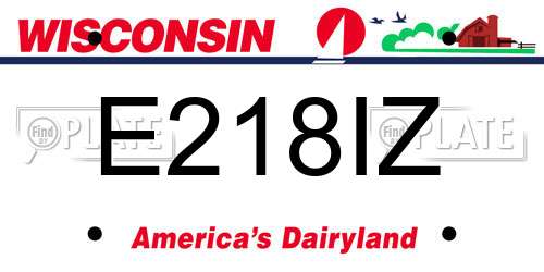 E218IZ Wisconsin License Plate