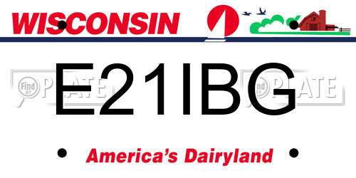 E21IBG Wisconsin License Plate