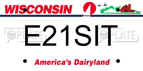 E21SIT Wisconsin License Plate