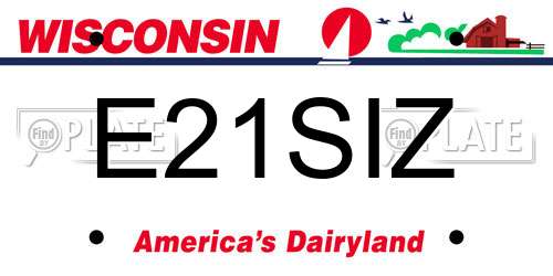 E21SIZ Wisconsin License Plate
