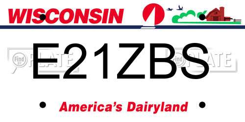 E21ZBS Wisconsin License Plate